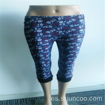 Proceso de prensado Leggings de longitud media con estampado de rayón